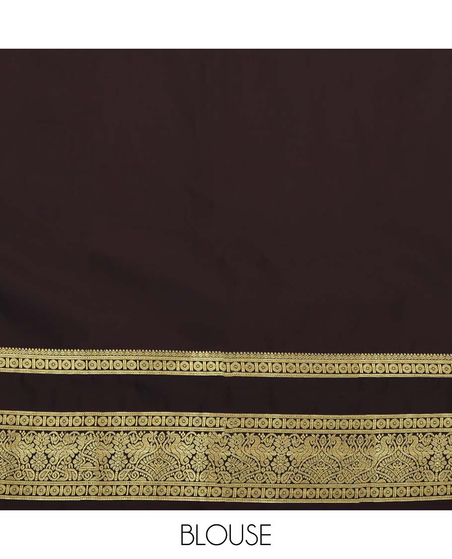 Blue Budget Silk Saree, Ornamented with Zari Buttas and Stripes on Its Body, Complemented by a Contrast Traditional Zari Design Rettai Pettu Border, Intricately Designed Pallu, and Paired with a Contrast Blouse - Image 4
