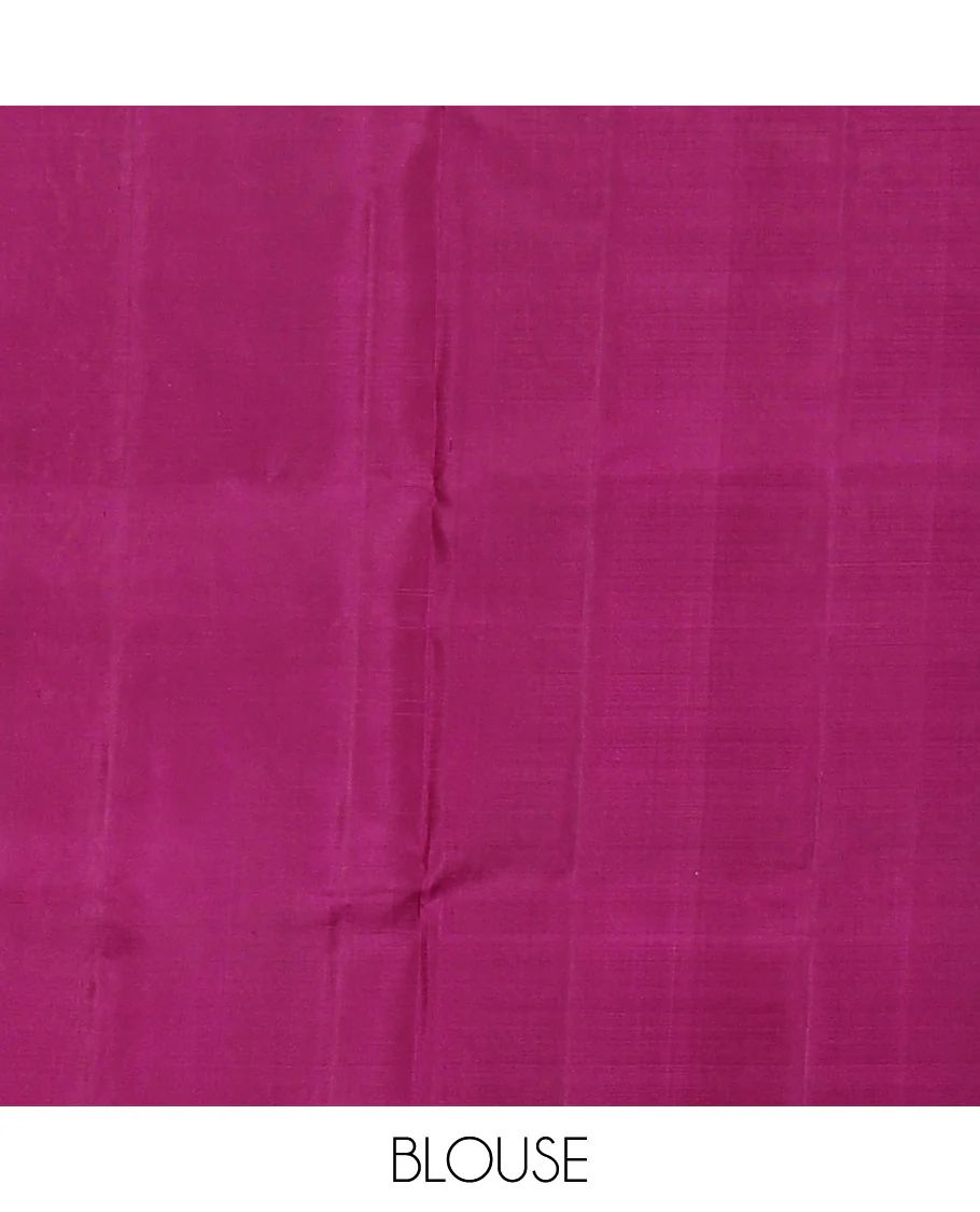 Borderless blue zari buttas Mayuri soft silk saree, contrast pallu of diagonal stripes - Image 6
