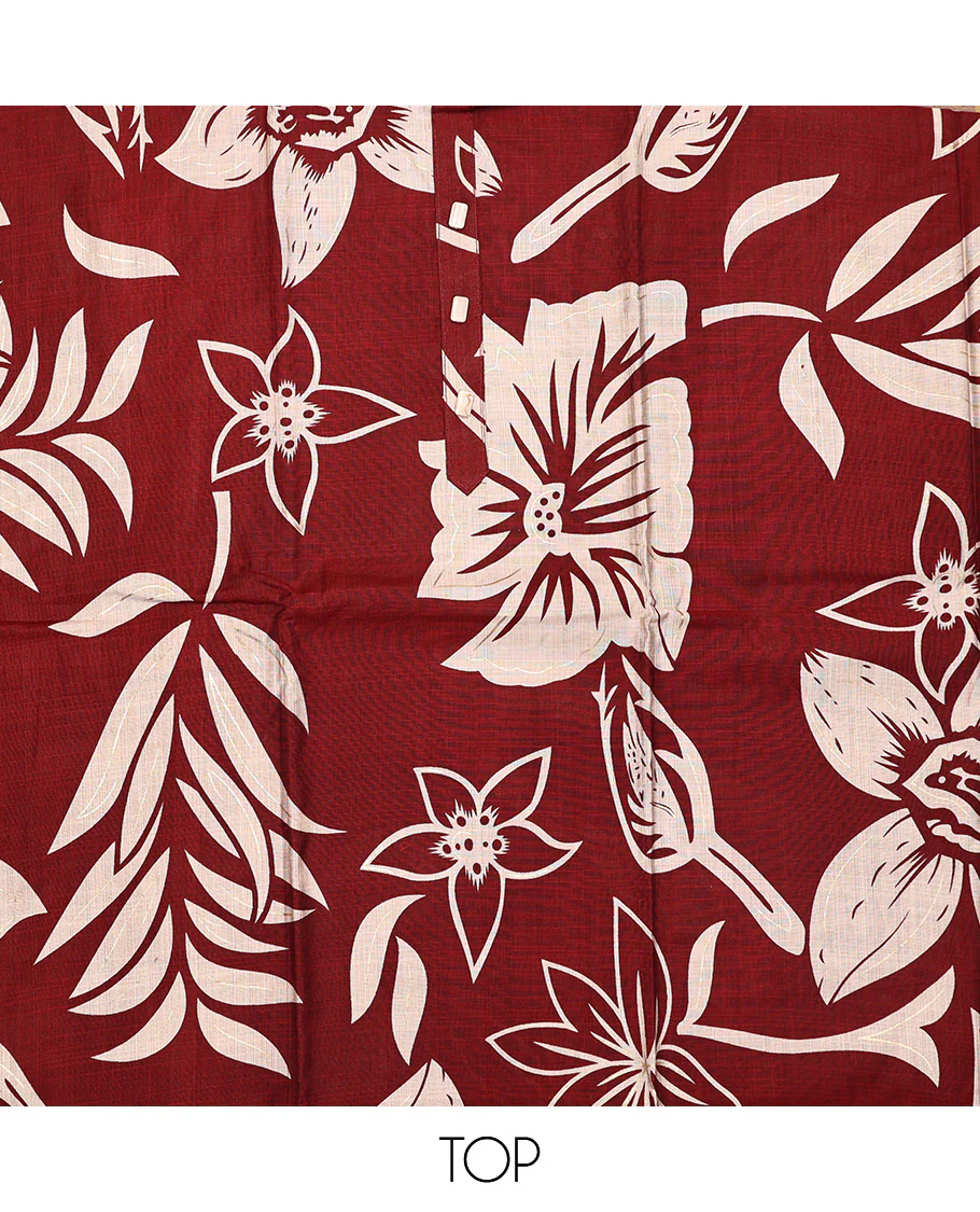 Maroon Material Chudidar Set, Elevated with Floral Print on Rayon Top, a Plain Cotton Bottom, and Paired with a Matching Plain Chiffon Dupatta - Image 2