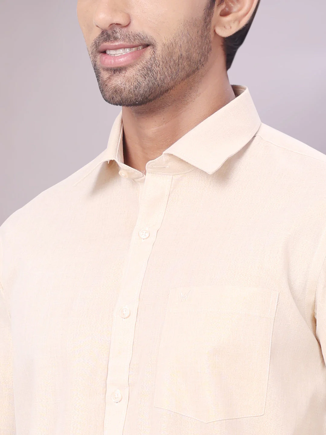 Mens Tissue Gold Colour Dhoti Shirt Wedding Combo Maverick - Image 6