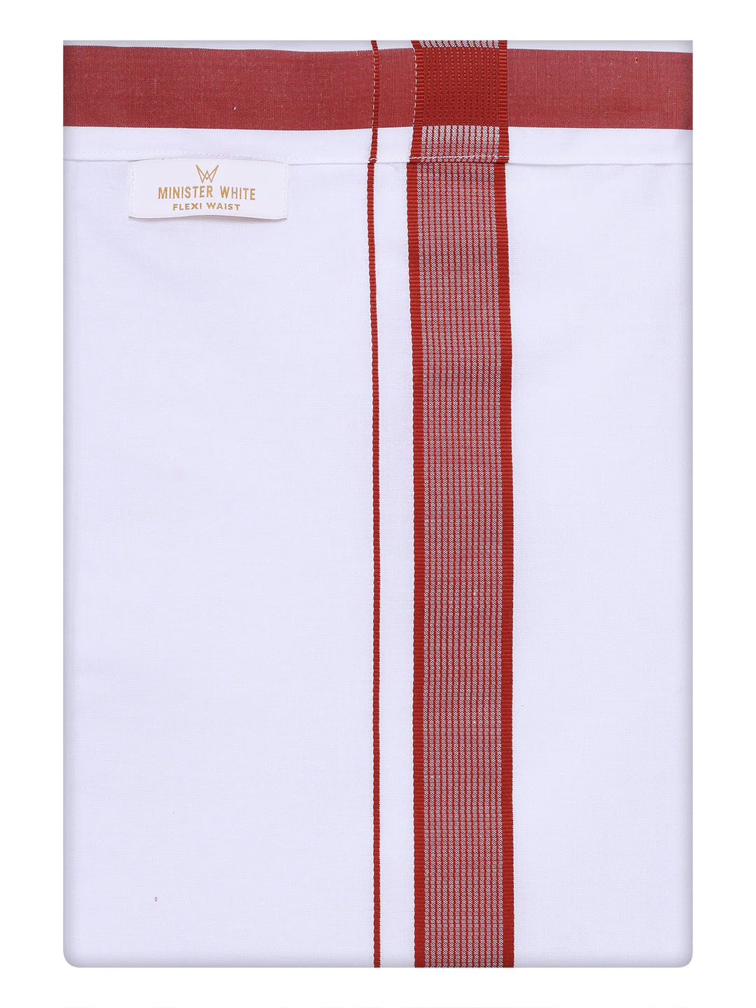 Mens Brick Red Dupion Satin Color Shirt with Matching Border Flexi Dhoti Combo Gora Flexi - Image 9