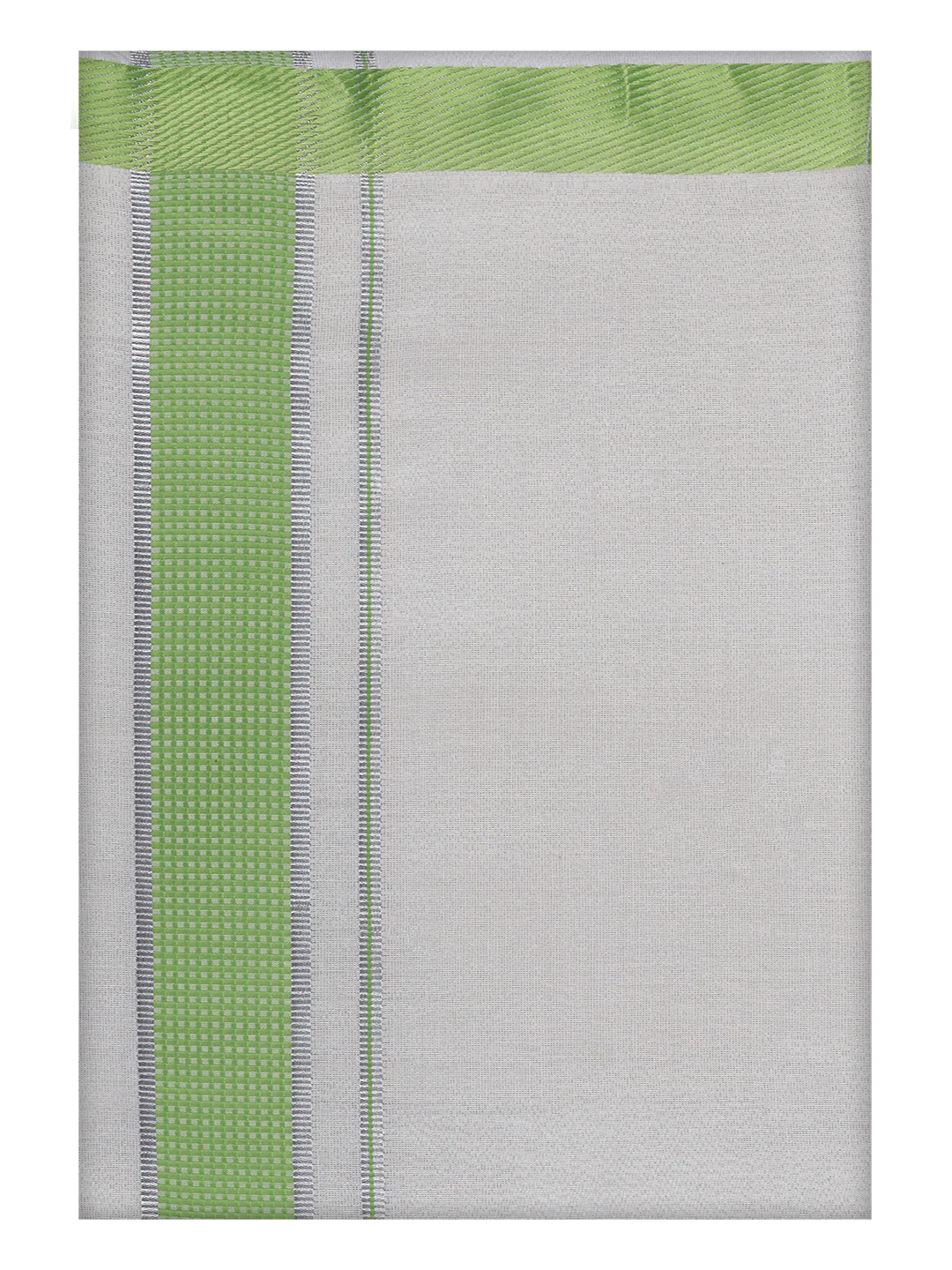 Mens Cotton Light Green Shirt with Tissue Matching Border Dhoti Wedding Combo Kandala - Image 7