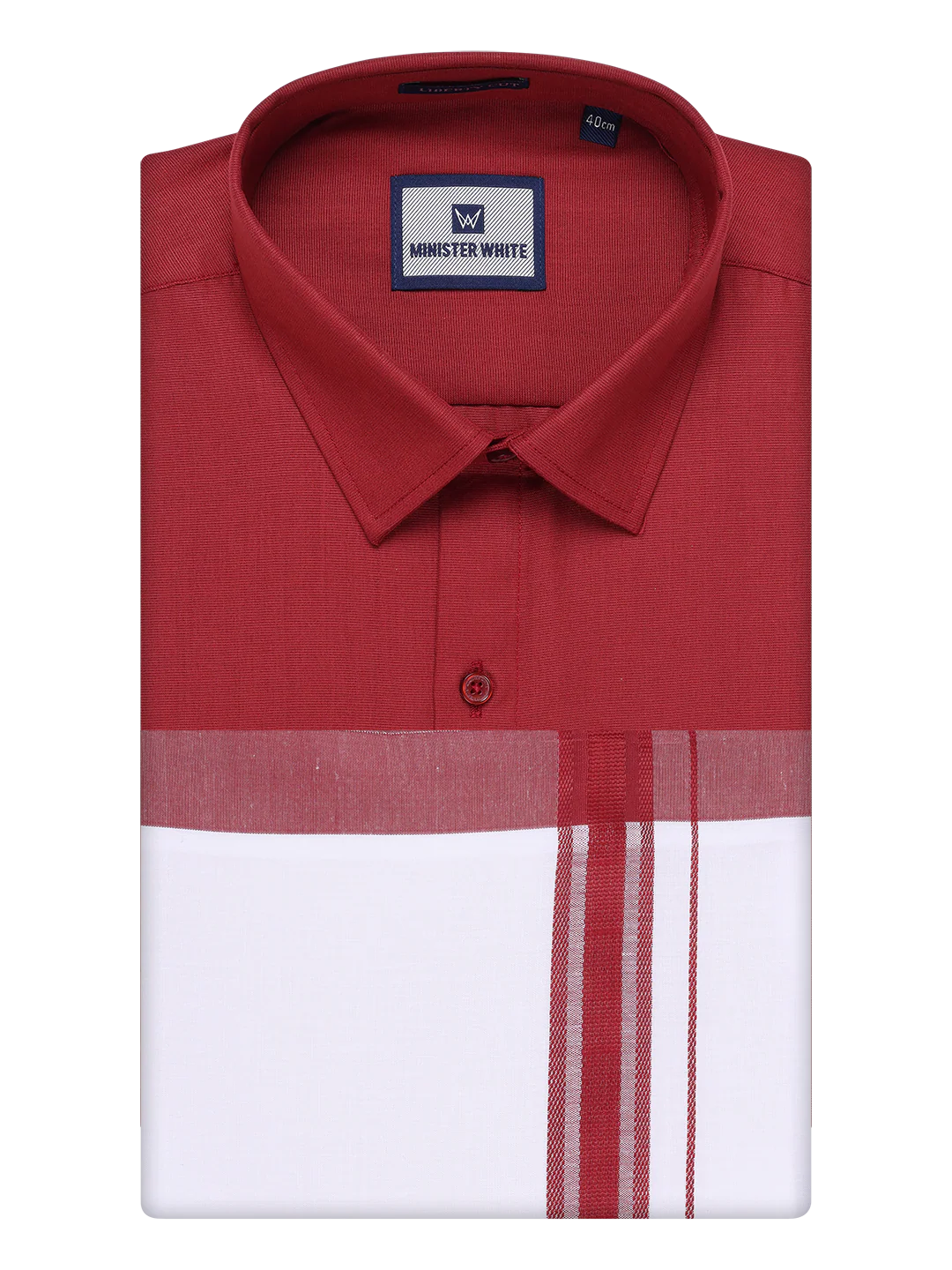 Mens Cotton Maroon Matching Shirt and Dhoti Combo Luster - Image 5