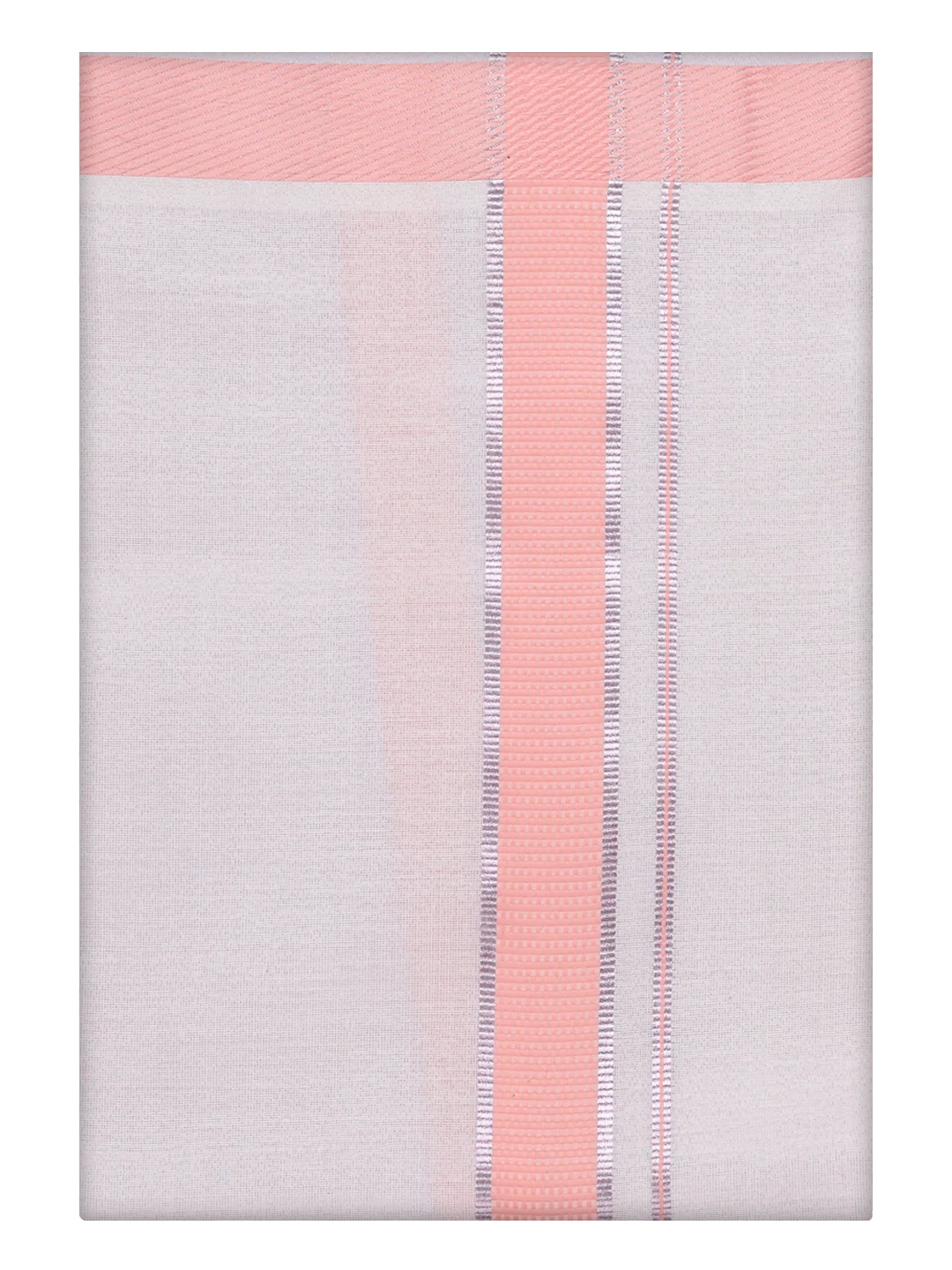 Mens Cotton Peach Shirt with Tissue Matching Border Dhoti Wedding Combo Kandala - Image 8