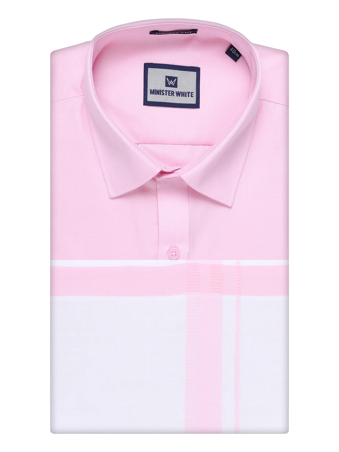 Mens Cotton Pink Matching Shirt and Dhoti Combo Luster - Image 5