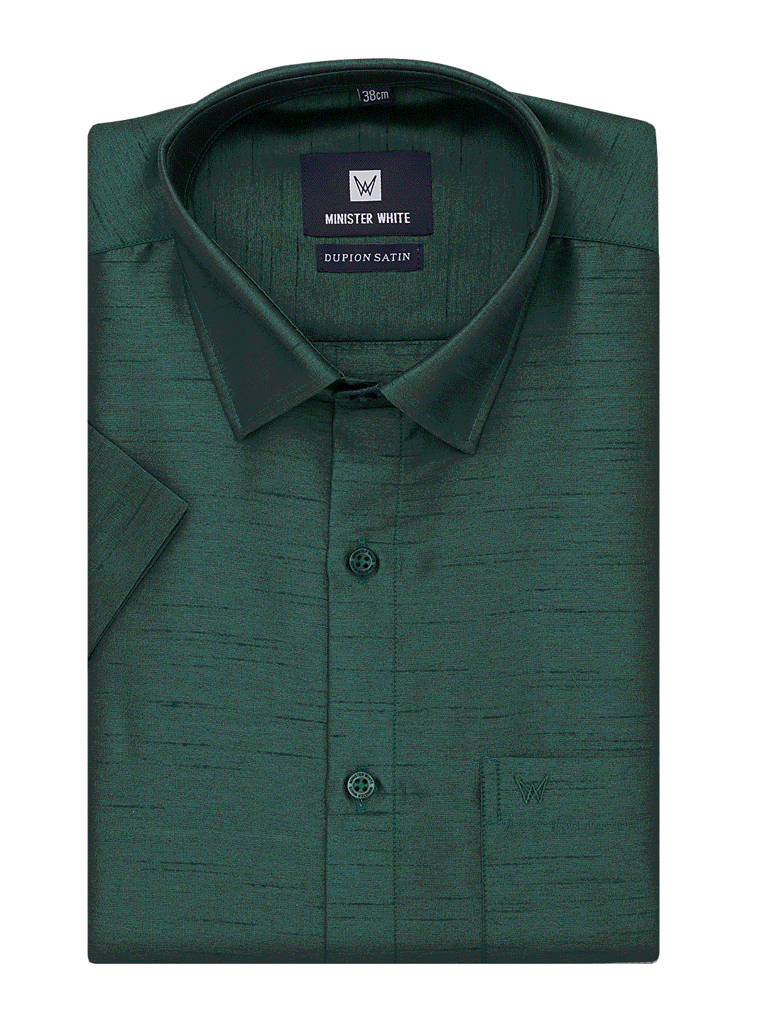 Mens Dupion Satin Regular Fit Dark Green Colour Shirt - Image 2