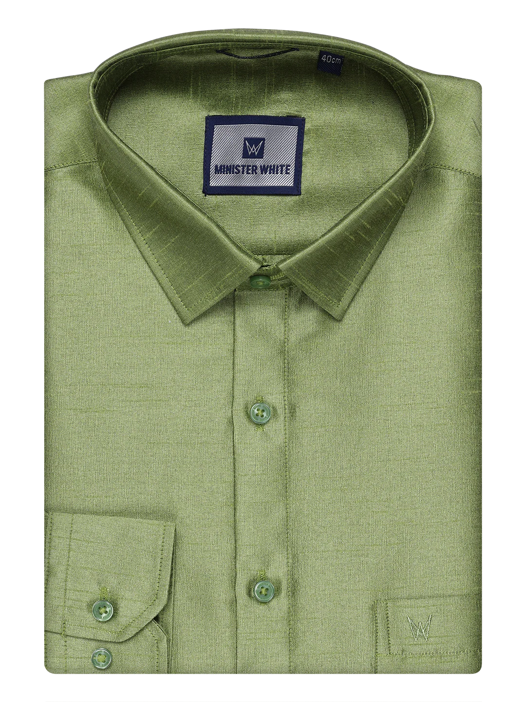 Mens Green Dupion Satin Shirt with Matching Border Dhoti Combo Gora - Image 6