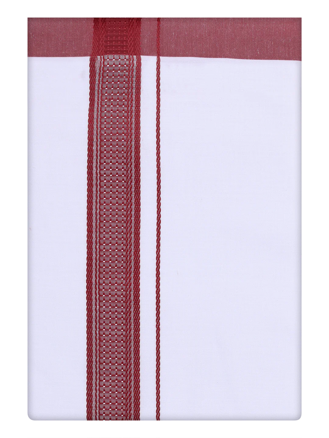 Mens Red Dupion Satin Color Shirt with Matching Border Dhoti Combo Gora - Image 7
