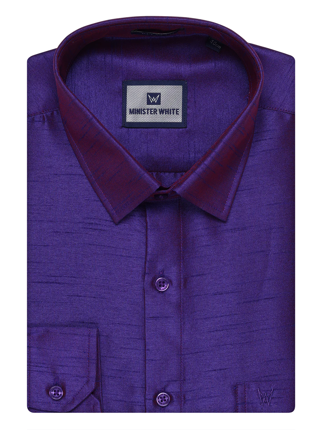 Mens Violet Dupion Satin Color Shirt with Matching Border Dhoti Combo Gora - Image 6