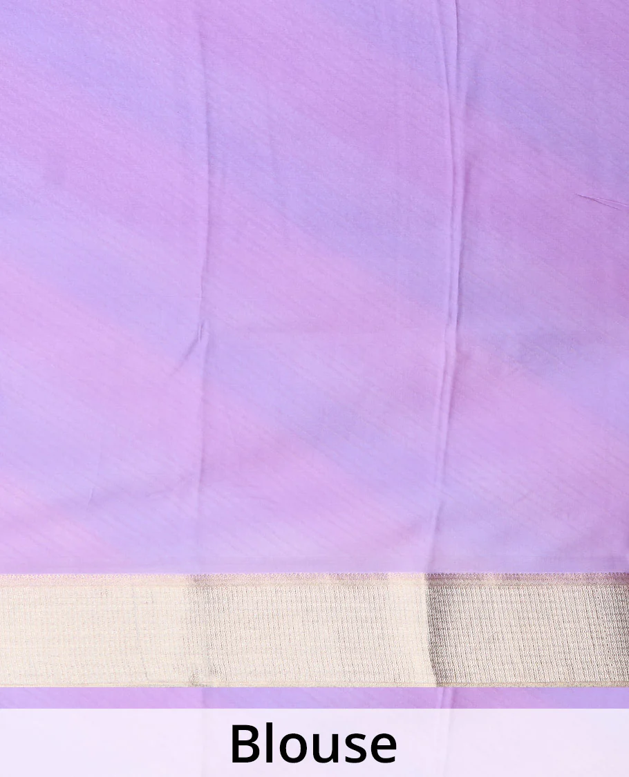 Multi-color leheriya-style striped Mysore silk saree, traditional zari border, and zari-rich jaal pallu - Image 5