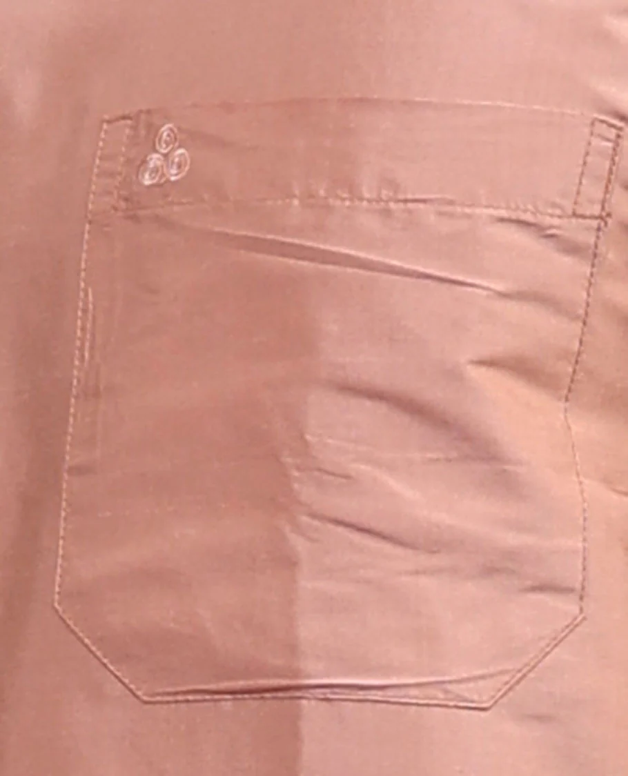 Peach plain design full-sleeve pure-silk shirt - Image 23