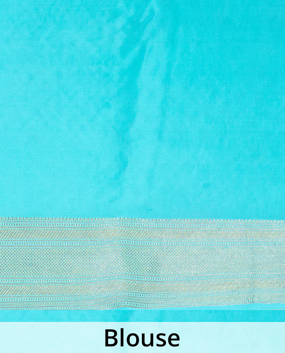 Pink diamond Zari buttas Mysore silk saree, contrast traditional zari border, and gleaming zari woven jaal pallu - Image 5