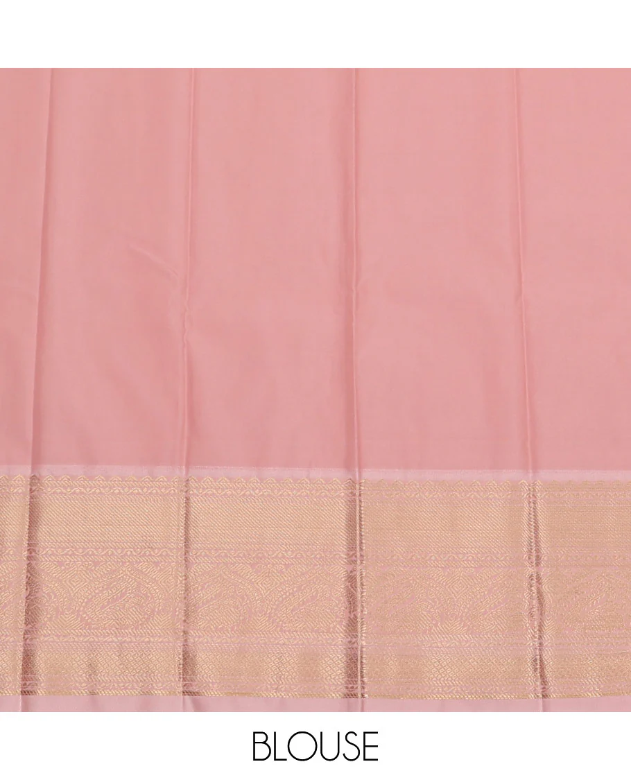 Purple Budget Silk Saree, Beautifully Bedecked with Zari Buttas on Its Body, Complemented by a Contrast Traditional Zari Border, Grand Jaal Pallu, and Paired with a Contrast Blouse - Image 4