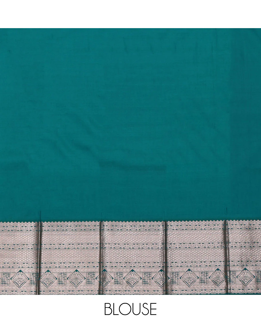 Purple Budget Silk Saree, Enriched with Zari Buttas All Over Its Body, Complemented by a Contrast Traditional Zari Design Border, Grand Jaal Pallu, and Paired with a Contrast Blouse - Image 4